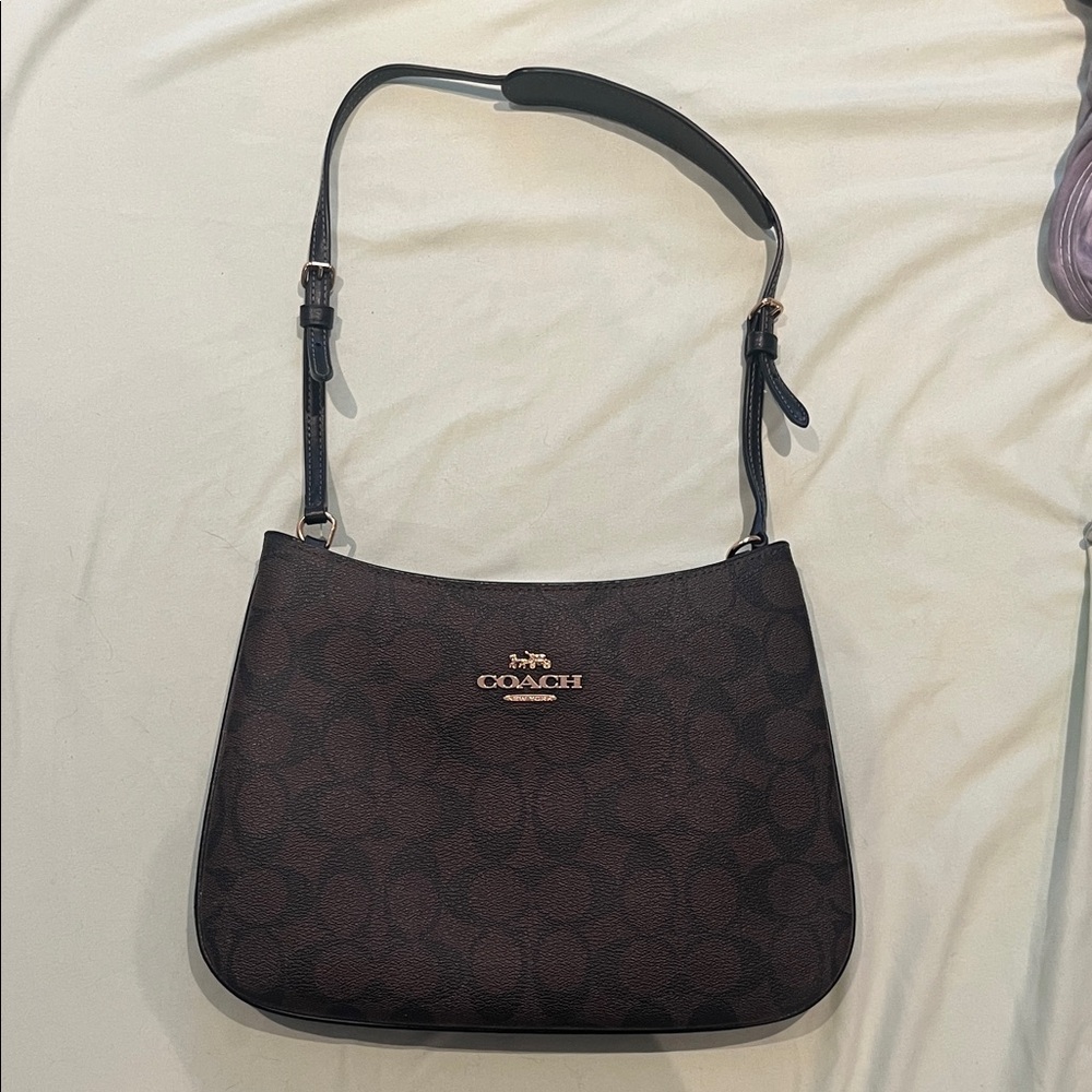 Coach Dark Brown Signature Shoulder Bag